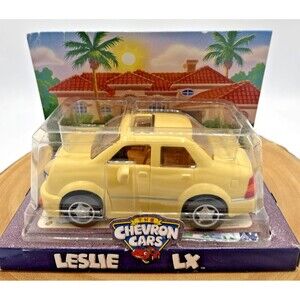 Vintage Chevron Cars LESLIE LX Yellow Sedan, Eyes 1998 NEW
